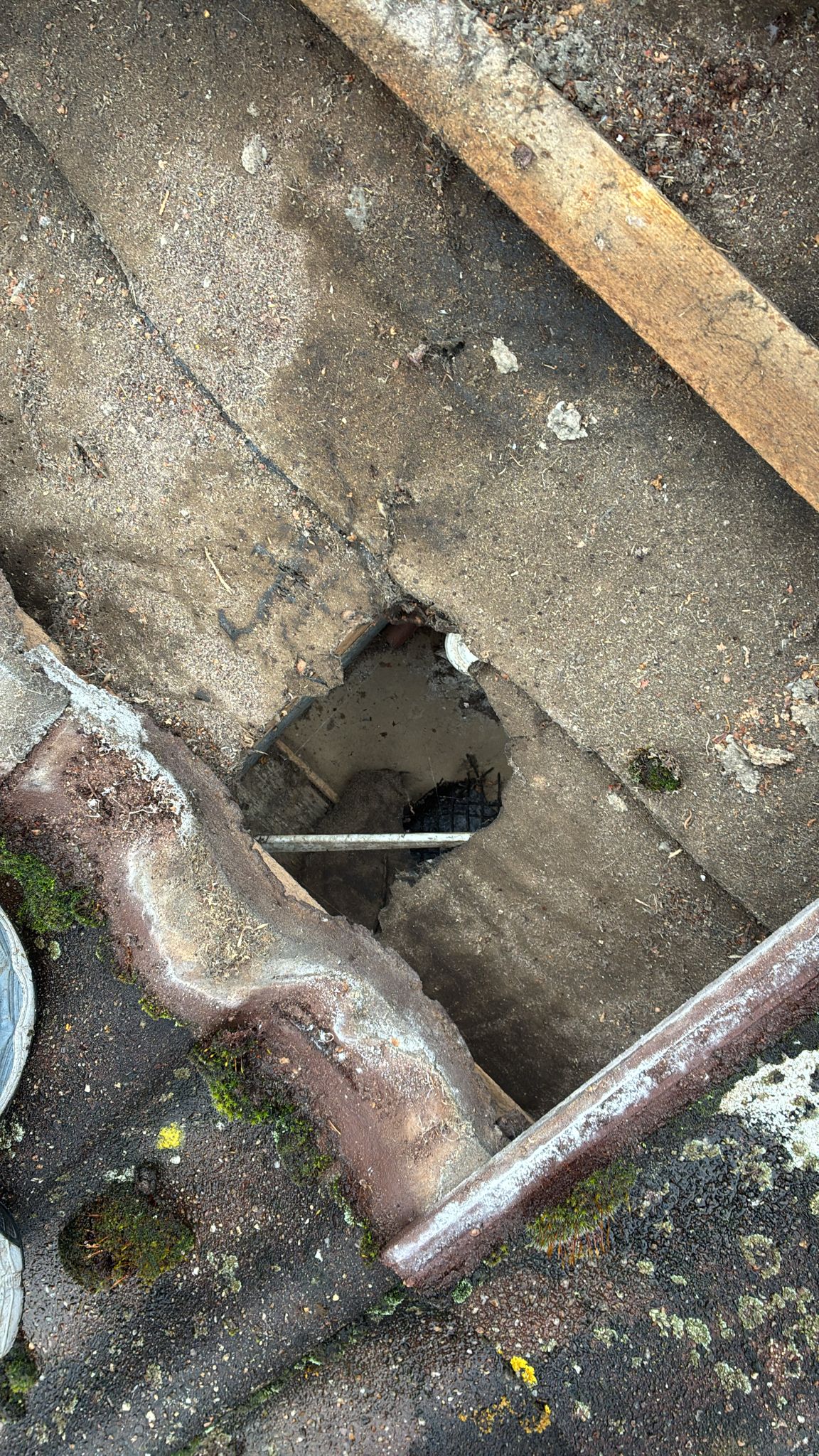 Hole in roof deck discovered during inspection near Kings Lynn